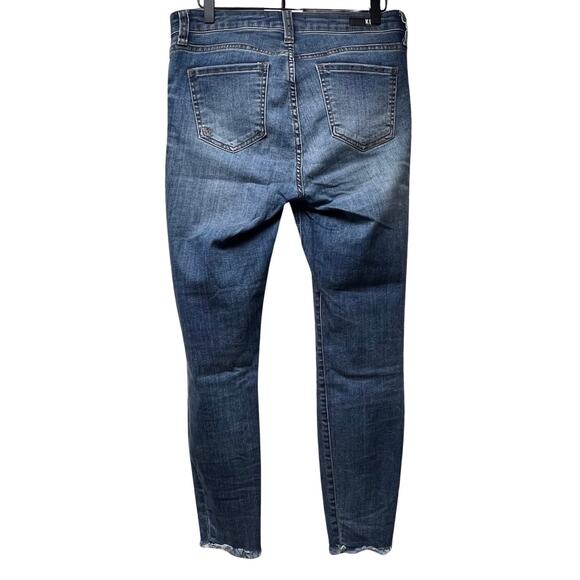 Kut from the Kloth Connie High Rise Ankle Skinny Jeans Denim Pearl Accent Size 8 - Picture 2 of 4